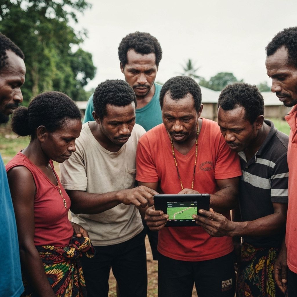 Peserta workshop belajar menggunakan GPS untuk pemetaan wilayah adat